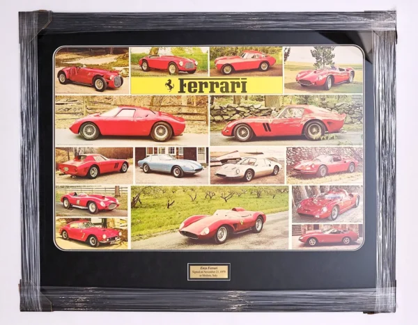 Framed Enzo Ferrari Framed Autographed Poster