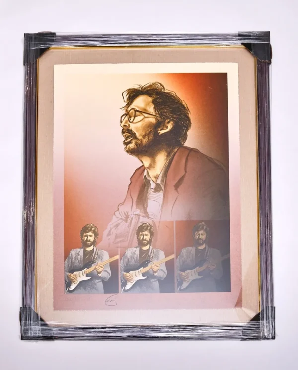 Framed Ronnie Wood Limited Edition Artwork Clapton 117 of 150