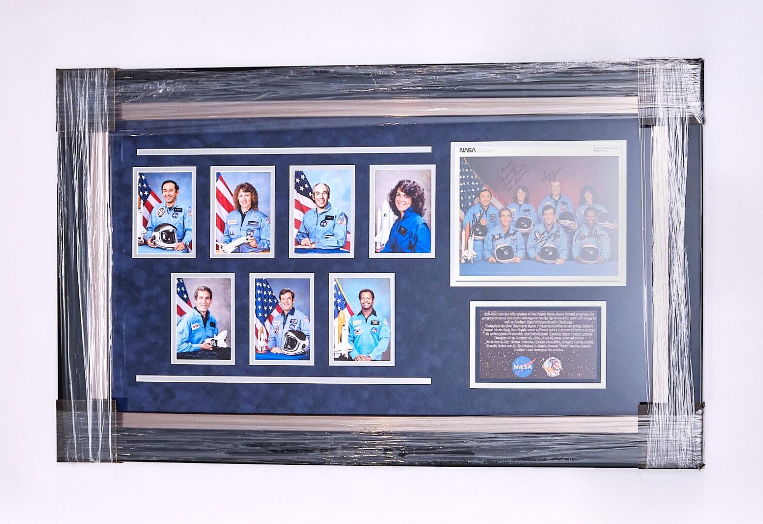 Framed Challenger Crew STS 51 L Memorial Piece