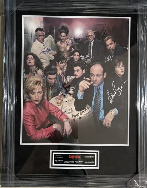 Framed "Sopranos" Cast Signed Show Poster