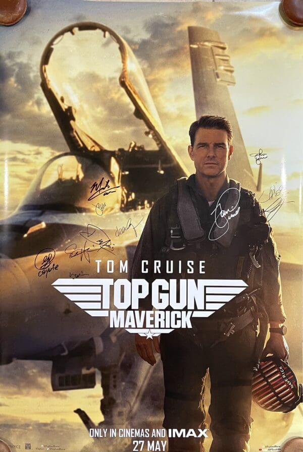 Top Gun Maverick Movie Poster Autographed by Cast