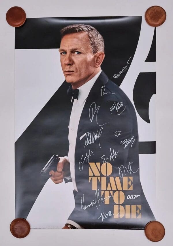 James Bond No Time To Die Cast Autographed Movie Poster