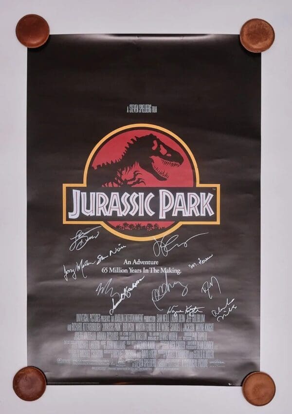 "Jurassic Park" Cast Signed Movie Poster