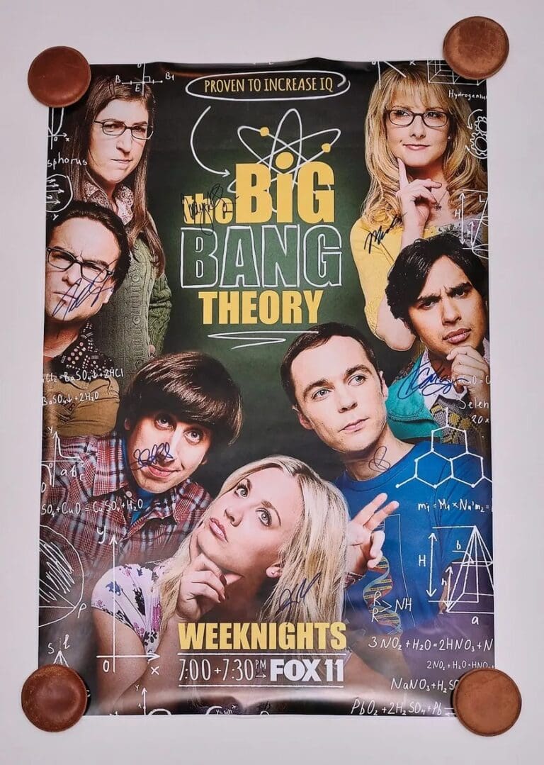 Big Bang Theory Full Cast Autographed Poster Yourpremiermemorabilia