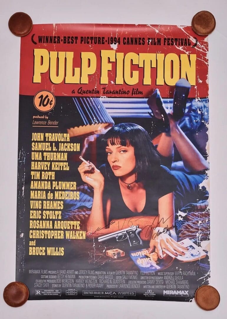 Pulp Fiction Autographed Movie Poster