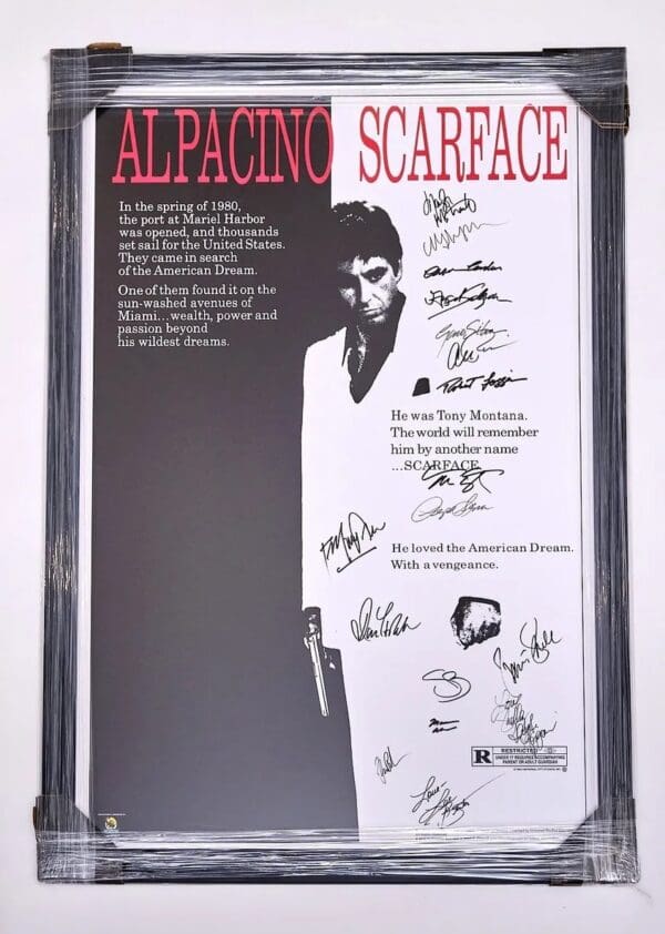 Framed "Scarface" Cast Signed Movie Poster