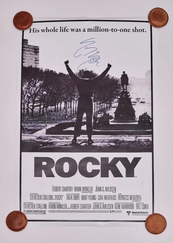 "Rocky" Movie Poster Autographed by Sylvester Stallone