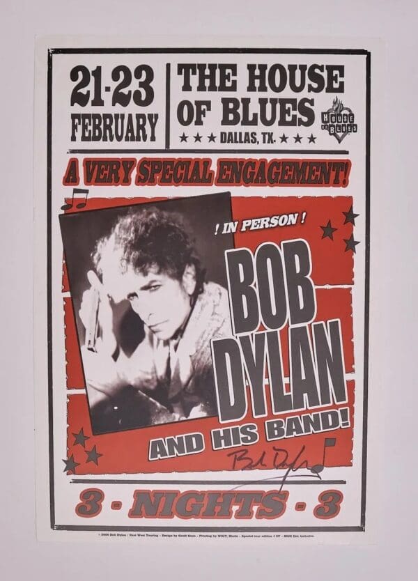 Bob Dylan Autographed Concert Poster