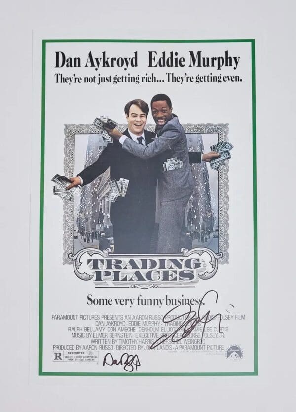 "Trading Places" Mini Movie Poster Signed by Eddie Murphy and Dan Aykroyd