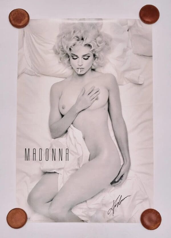 Madonna Nude, Smoking Autographed Poster