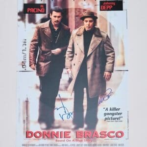 Movie poster of Donnie Brasco, signed.
