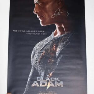 Black Adam Movie Poster Autographed by Dwayne Johnson