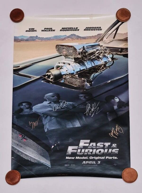 "Fast & Furious" Cast Signed Movie Poster