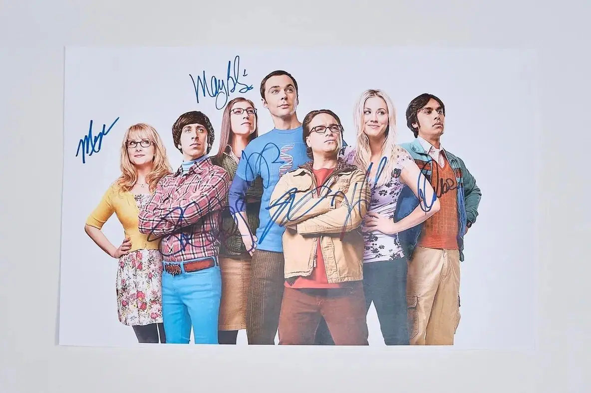 Big Bang Theory Full Cast Autographed Mini Poster