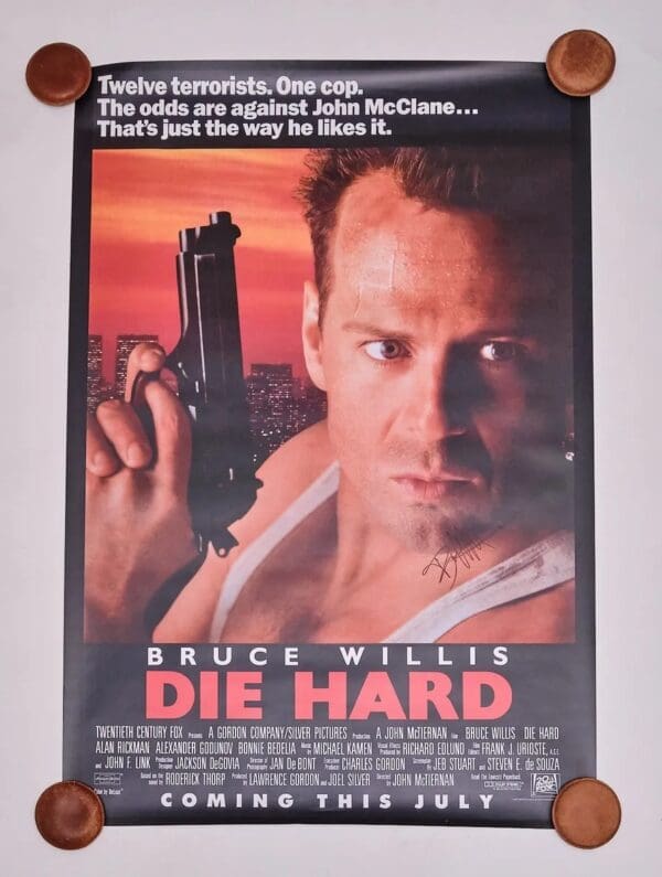 "Die Hard" Movie Poster Autographed by Bruce Willis