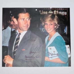Prince Charles and Lady Diana Autographed Calendar Photo