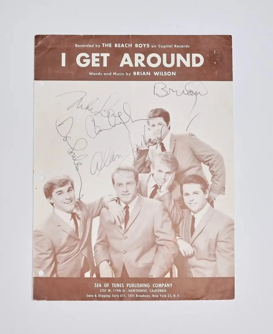 Beach Boys Band Signed Sheet Music I Get Around