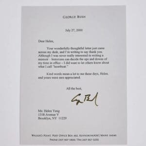 President George H. W. Bush Signed Letter
