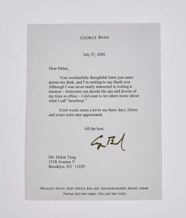 President George H. W. Bush Signed Letter