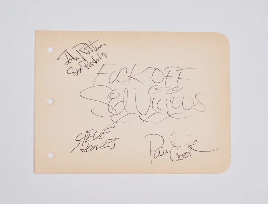 Sex Pistols Signatures Yourpremiermemorabilia