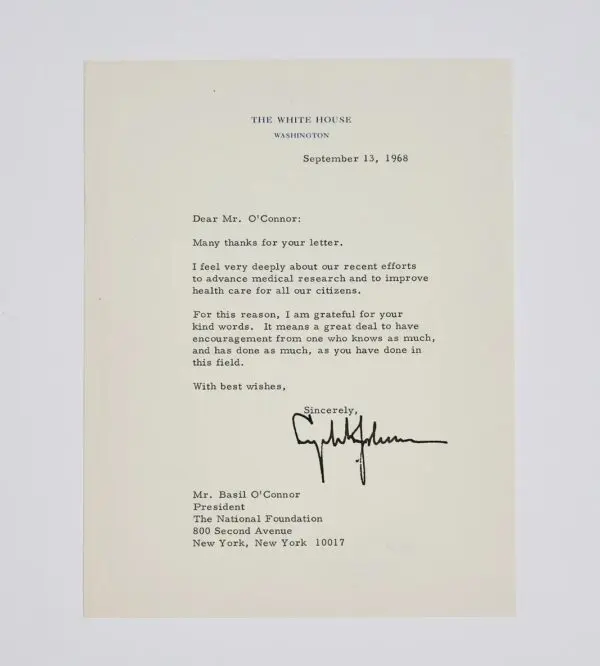 Lyndon Johnson Autographed Letter