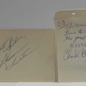 Charles Manson and Sharon Tate Signatures