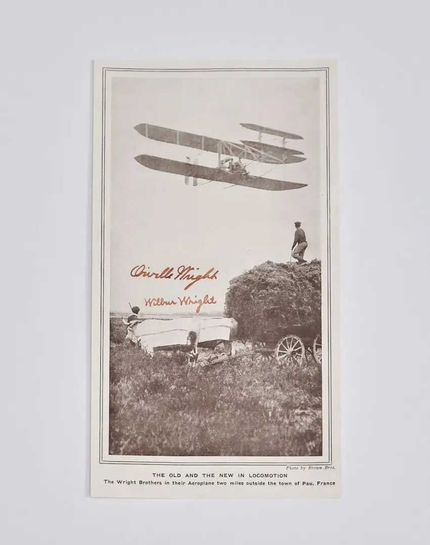Orville and Wilbur Wright Autographed Book Photo