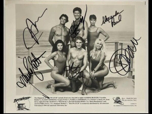 Baywatch Cast Signed 10x8 Photo