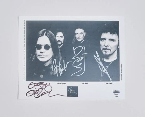 Black Sabbath Autographed Band Photo 10x8