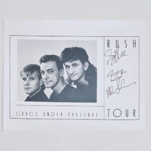 Signed Rush "Grace Under Pressure" tour photo.