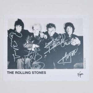 Black and white photo of The Rolling Stones.
