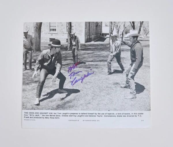 Billy Jack Tom Laughlin Autographed 10x8 Photo Fight Scene