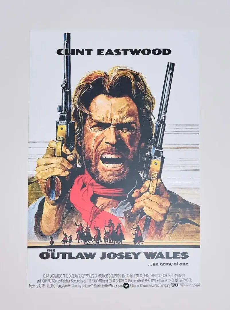 Outlaw Josey Wales Movie Poster Autographed Clint Eastwood