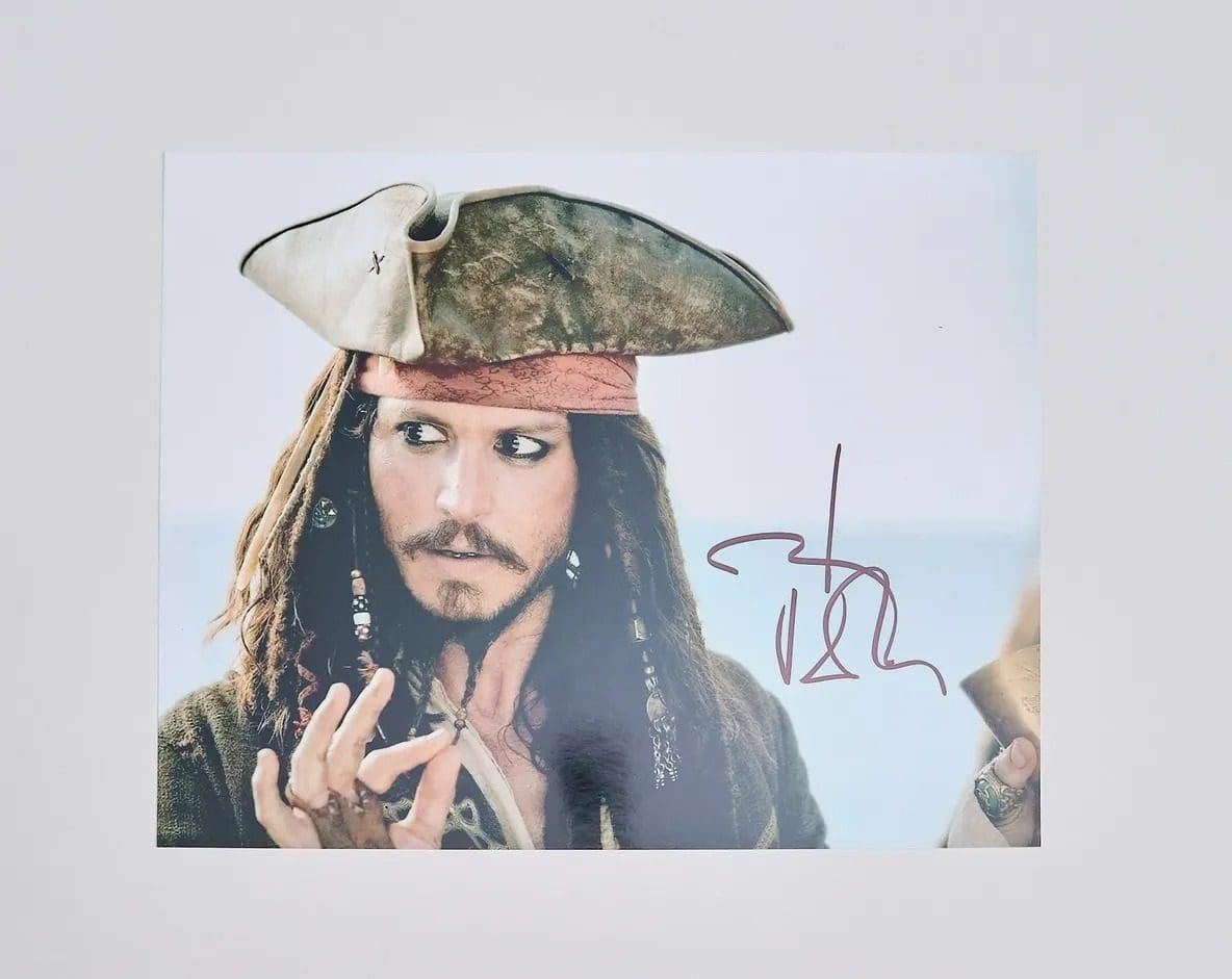 Johnny Depp Autographed 10x8 Pirates Photo