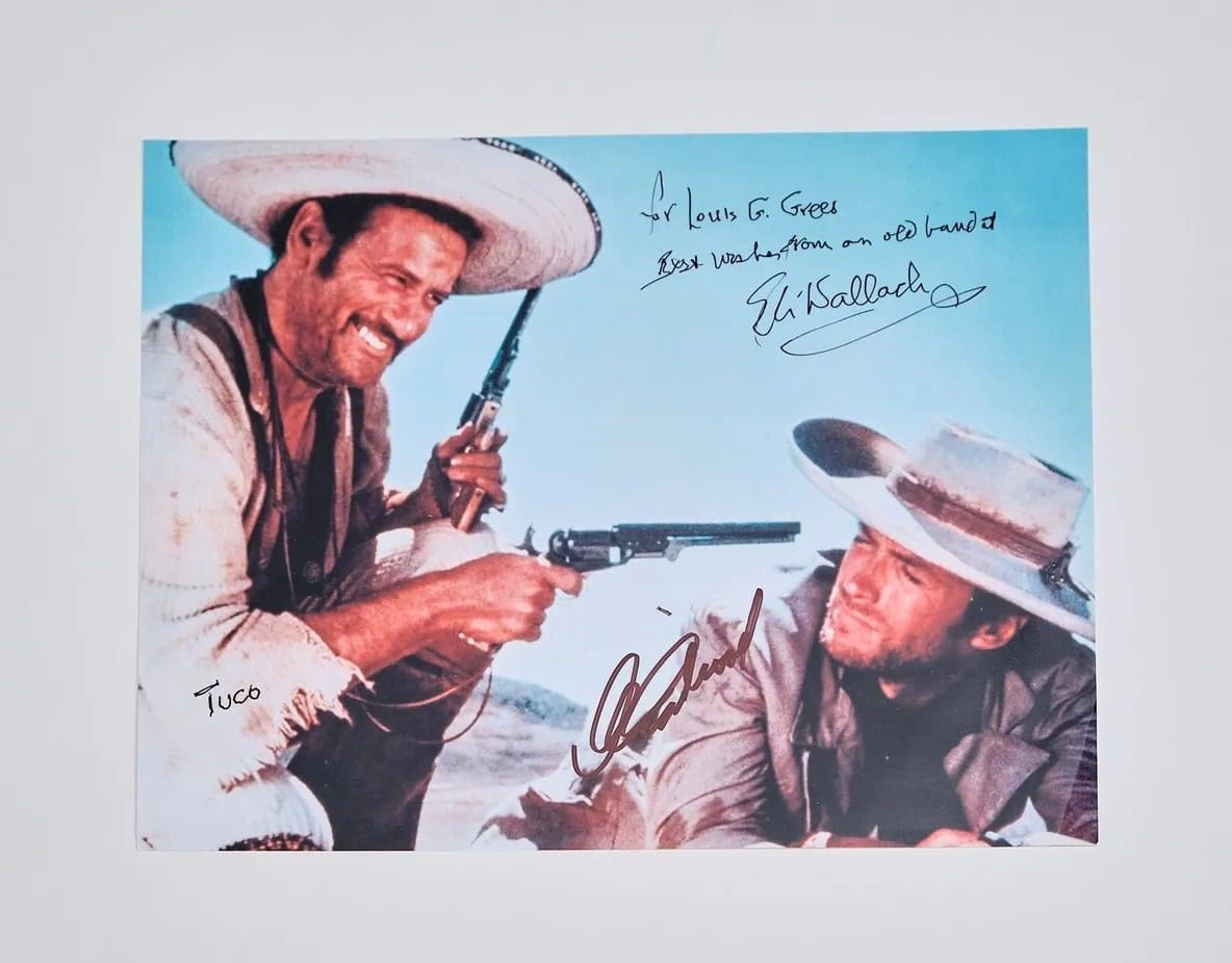 Clint Eastwood and Eli Wallach Autographed 10x8 Photo