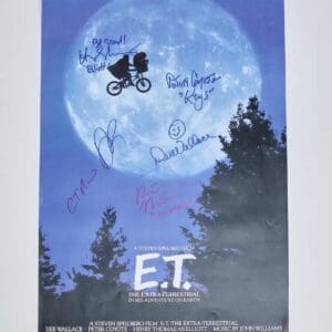 E.T. movie poster with signatures.
