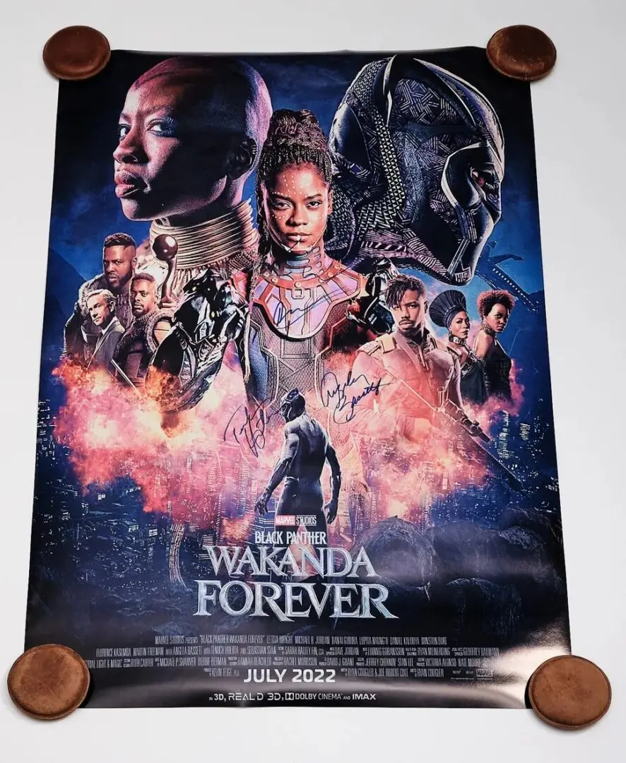 Black Panther Wakanda Forever Autographed Movie Poster