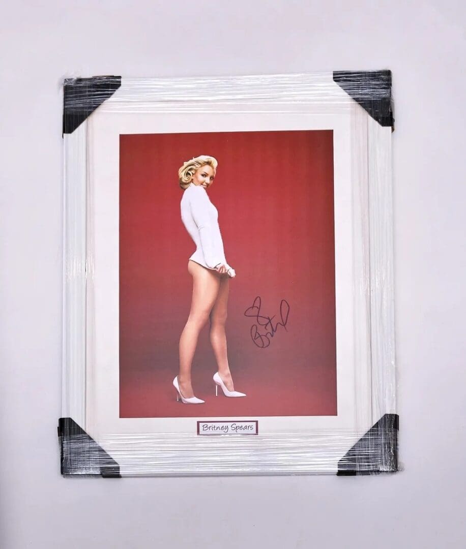 Framed Britney Spears Autographed Set Photo