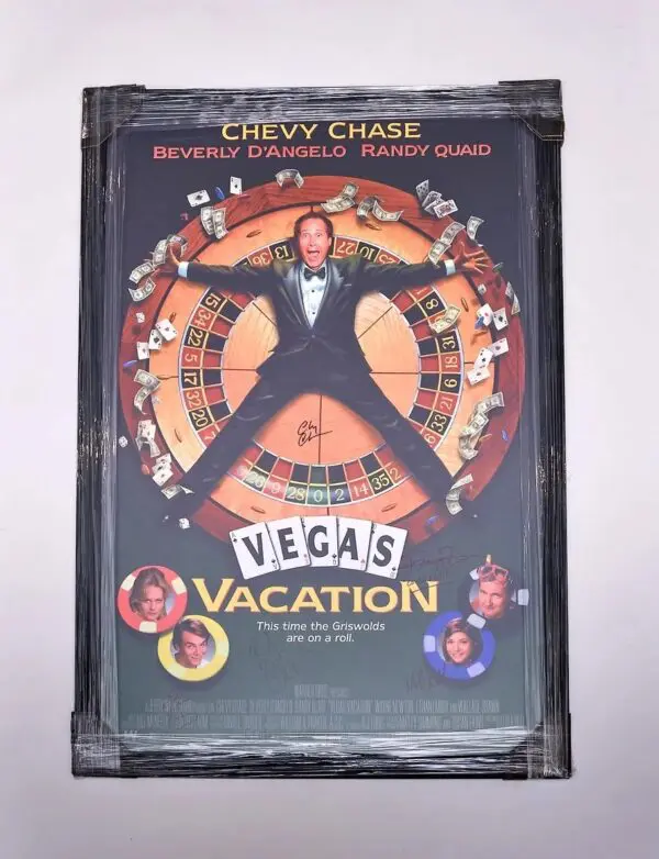 Framed Chevy Chase Autographed Vegas Vacation Poster