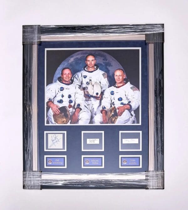 Framed Apollo 11 Crew Signatures with Photo