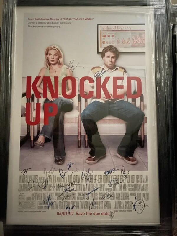Framed Knocked Up Autographed Movie Poster