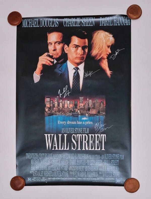 "Wall Street" Autographed Movie Poster