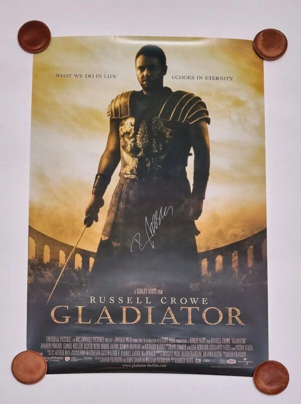 "Gladiator" Movie Poster Autographed by Russell Crowe