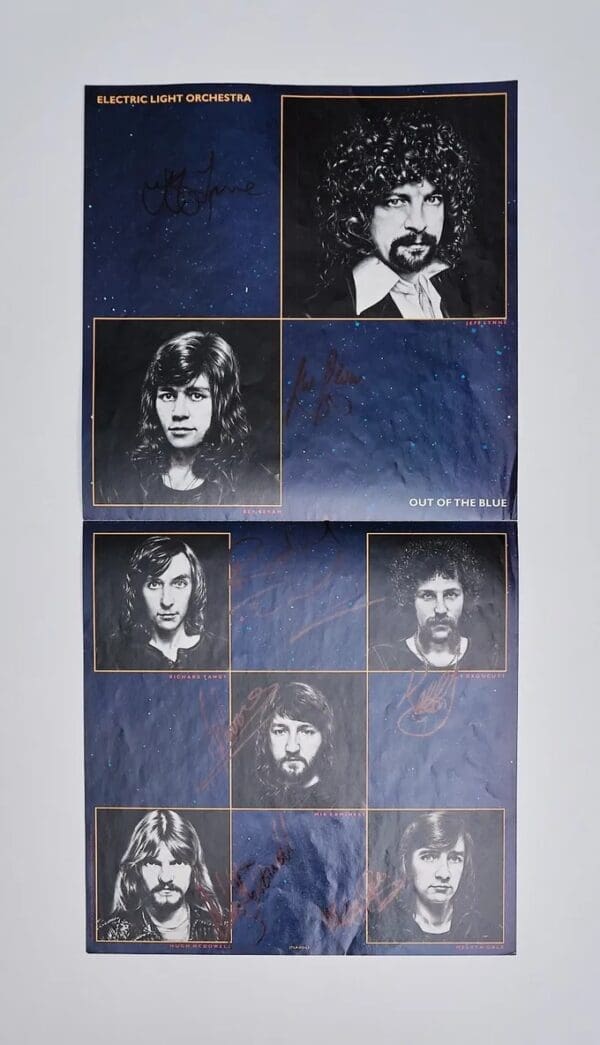 Electric Light Orchestra Band Autographed Album Inner Sleeve Poster