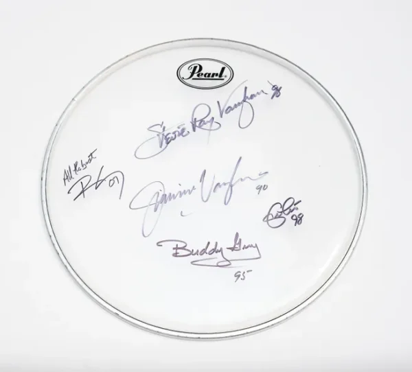 Rare Stevie Ray Vaughan Autographed Drum Head