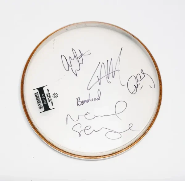 Oasis Band Autographed Drum Head