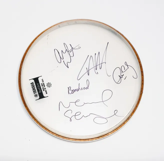 Oasis Band Autographed Drum Head