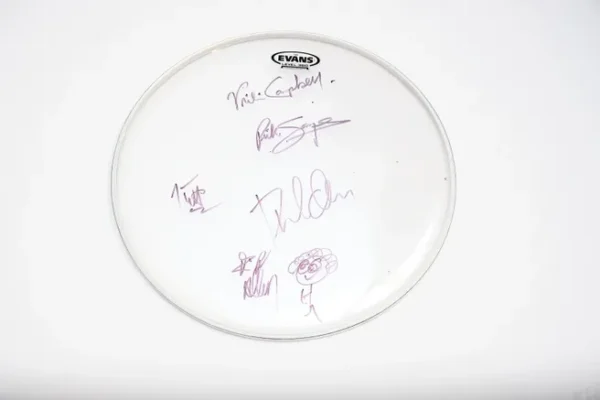 Def Leppard Autographed Drum Head