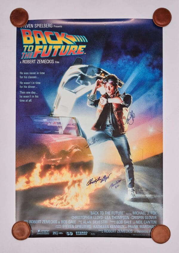 Back To The Future Autographed Movie Poster