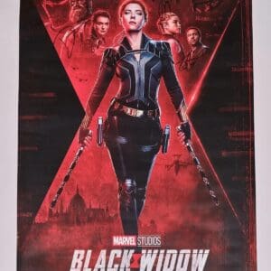 Black Widow movie poster with main character.